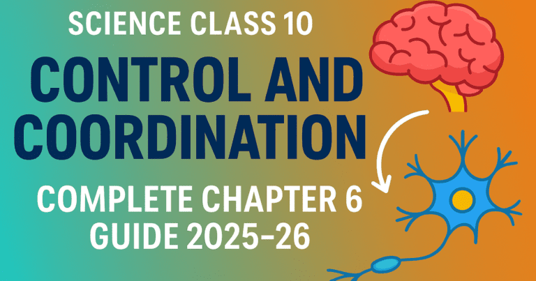 Science Class 10 Control and Coordination: Complete Chapter 6 Guide 2025-26