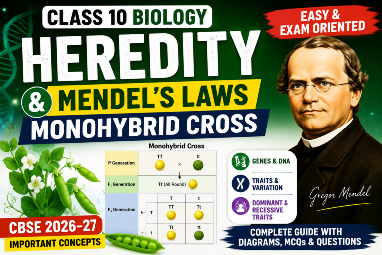 Heredity Bio Class 10: Mendel's Laws & Monohybrid Cross | Easy & Exam Oriented