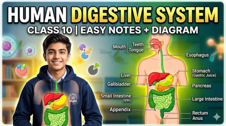 Human Digestive System Bio Class 10 : Important Points + Labeled Diagram (2026)