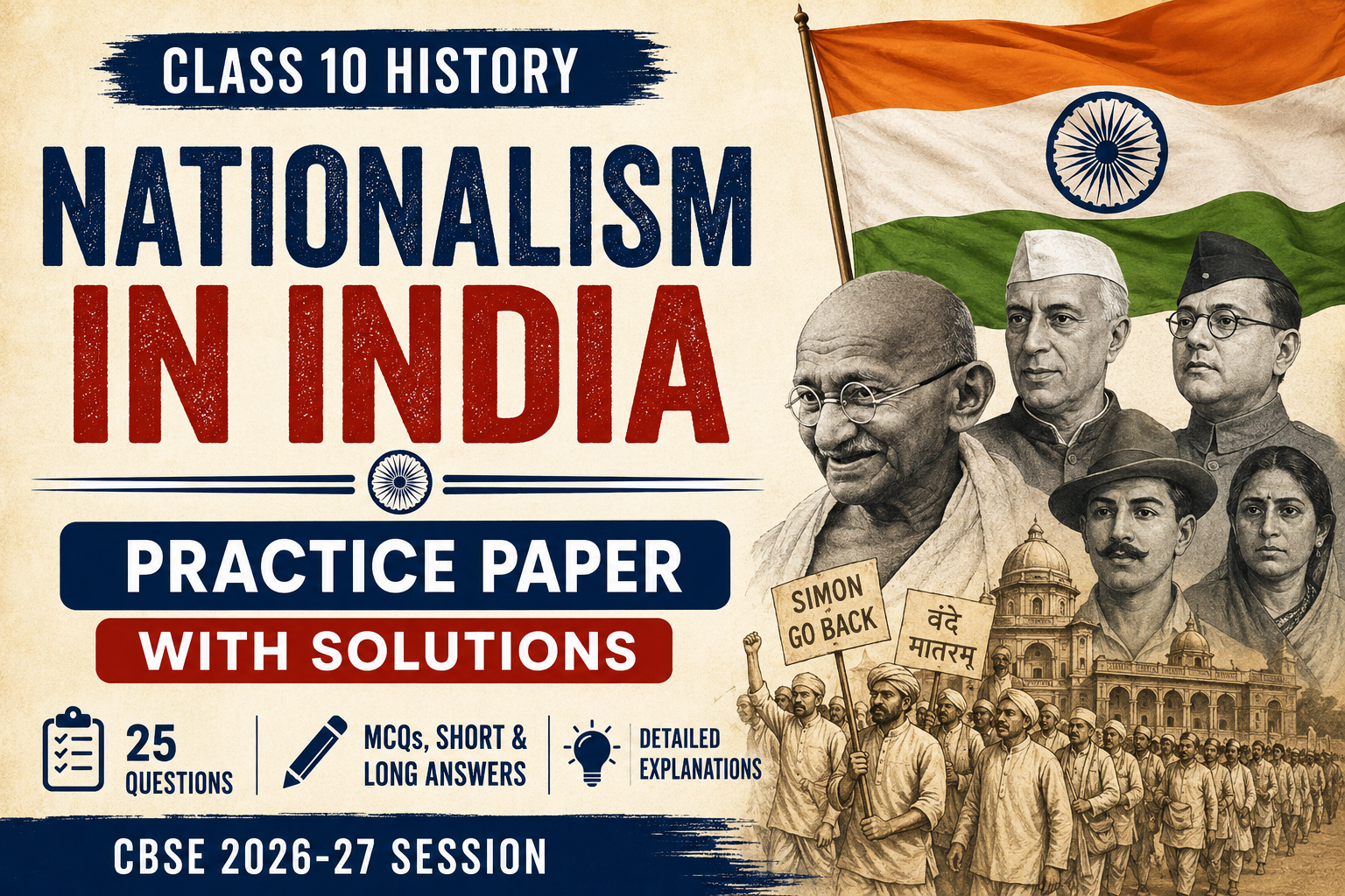 Nationalism in India Class 10: Practice Paper with Solutions | CBSE 2026–27