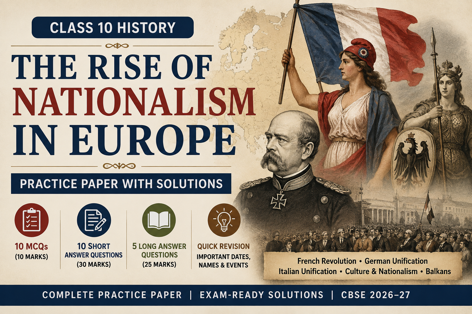 The Rise of Nationalism in Europe Class 10: CBSE Practice Paper 2026–27 with Solutions